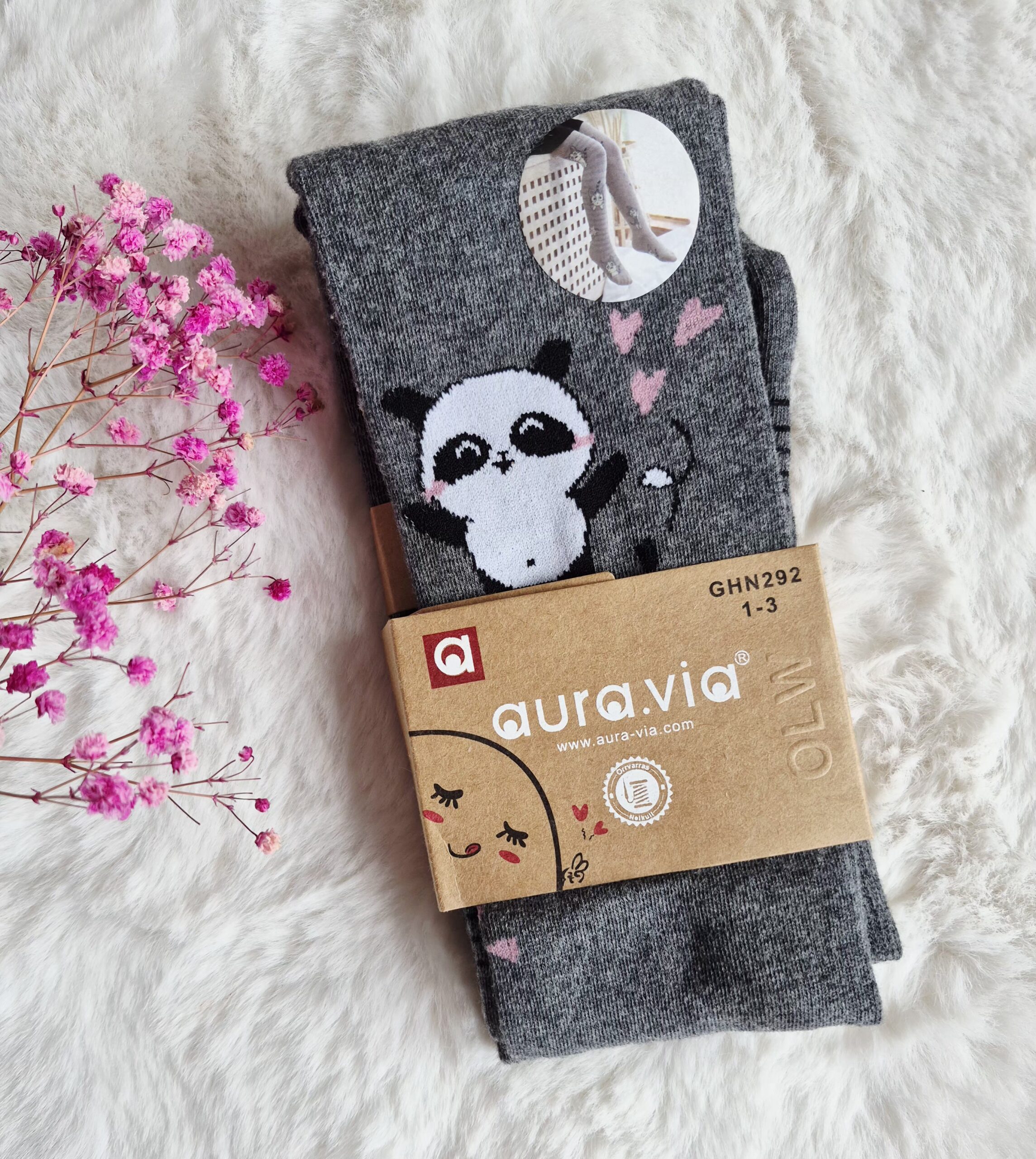 Aura Via pėdkelnės mergaitėms ,,Panda"